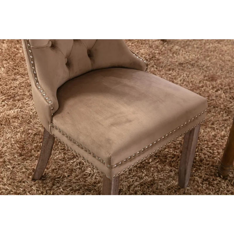Nikki - Modern, High-End Tufted Solid Wood Contemporary Velvet Upholstered Dining Chair With Wood Le