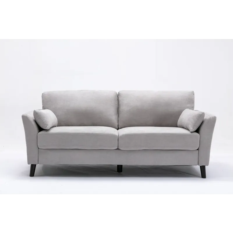 Damian - Woven Fabric Sofa - Light Gray