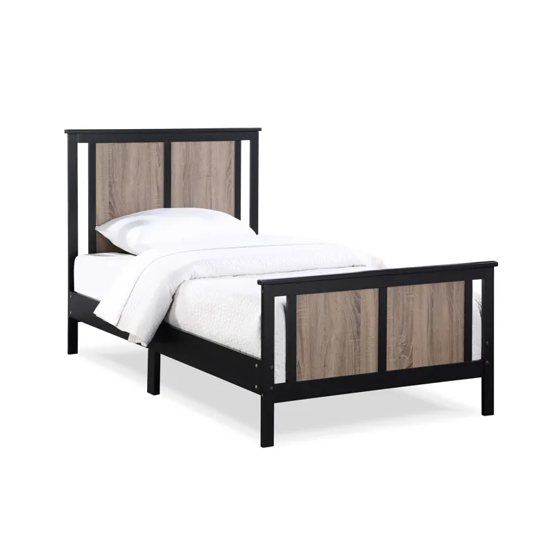 Connelly - Reversible Panel Twin Bed - Black/Vintage Walnut