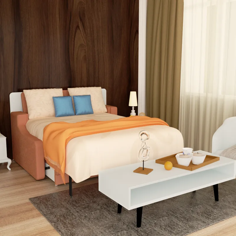 Morden Deisgn Vertical Murphy Bed With Sofa For Bedroom Or Guestroom White Wall Bed Space Saving Hid