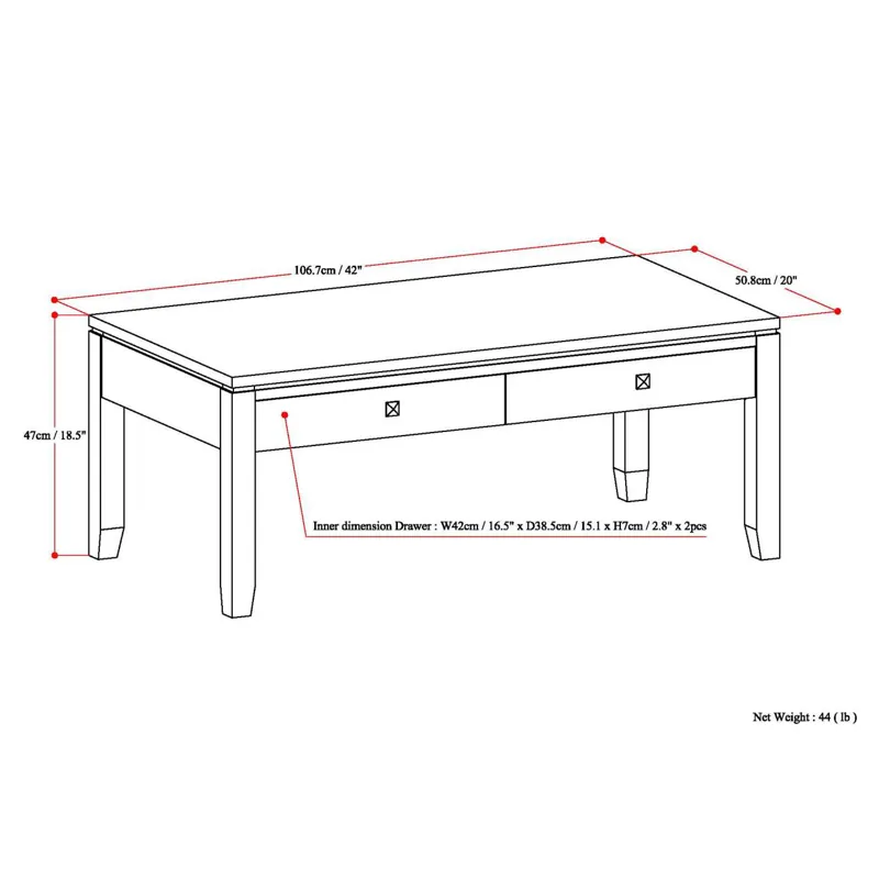 Cosmopolitan - Coffee Table - Mahogany Brown