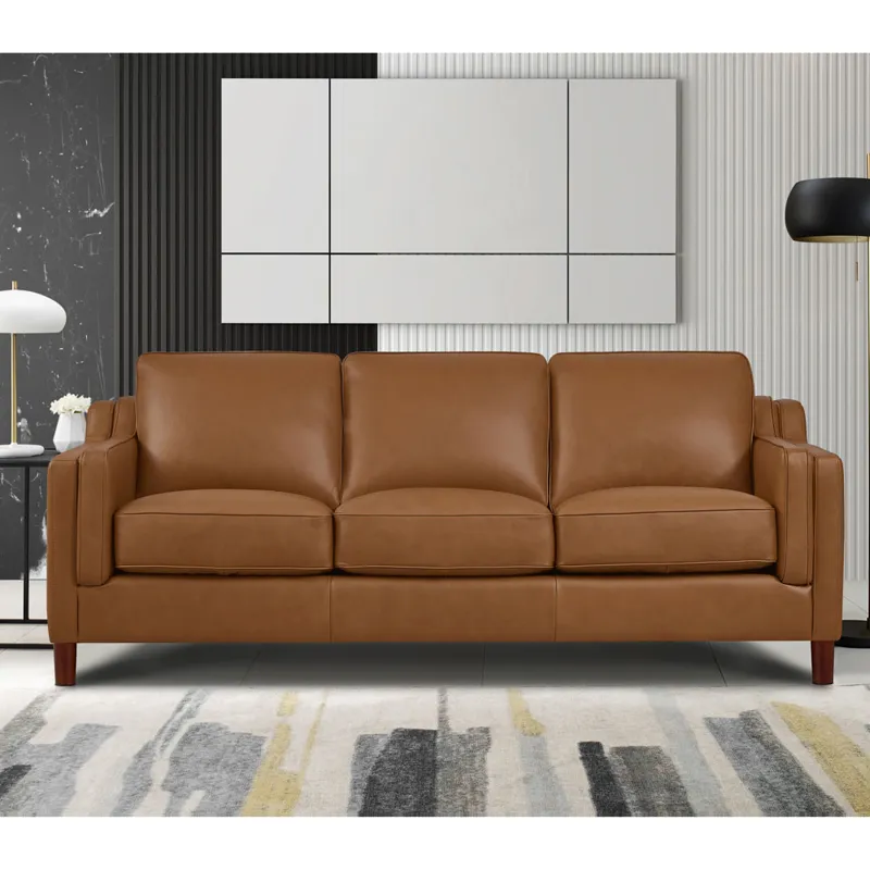 Bella - Leather Sofa - Cognac