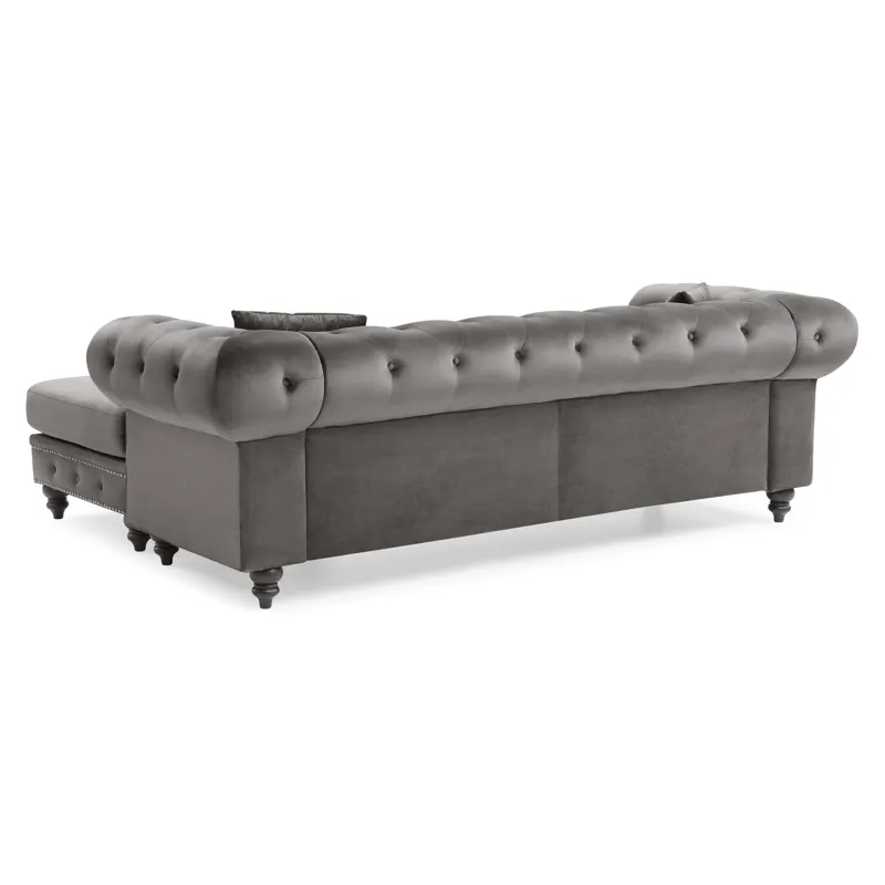 Nola - G0350B-SC Sofa Chaise (3 Boxes) - Dark Gray
