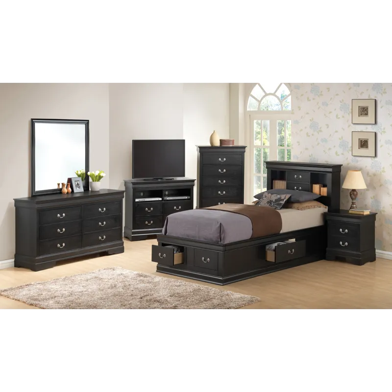 Louis Phillipe - G3150B-TSB Twin Storage Bed - Black