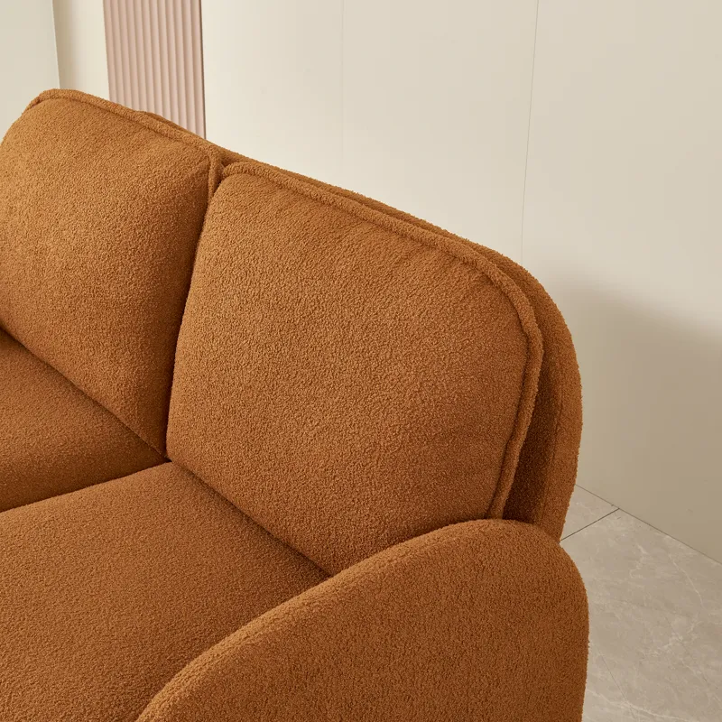 Loveseat Sofa Small Couch For Living Room, Sherpa Fabric Upholstered Loveseat Sofa Couch, Small Love