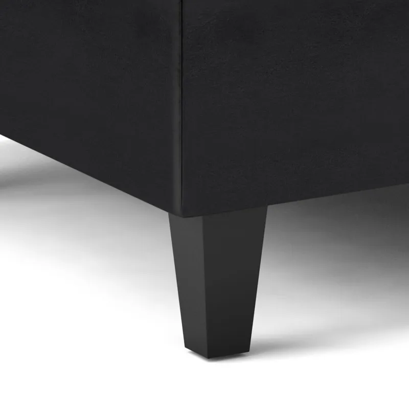 Harrison - Small Coffee Table Storage Ottoman - Midnight Black