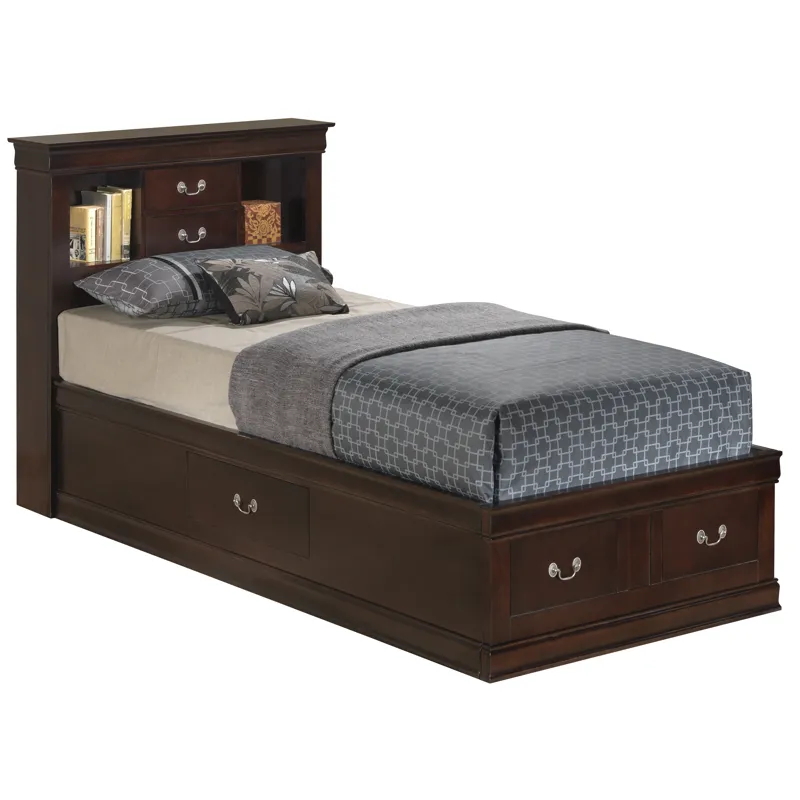 Louis Phillipe - G3125B-TSB Twin Storage Bed - Cappuccino