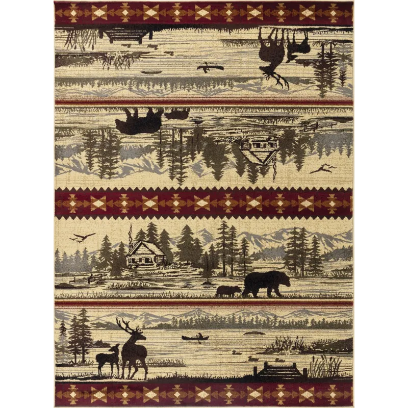 Nature\'s Nest - GC_CBL3005 Multi 2\' x 3\' Lodge Area Rug