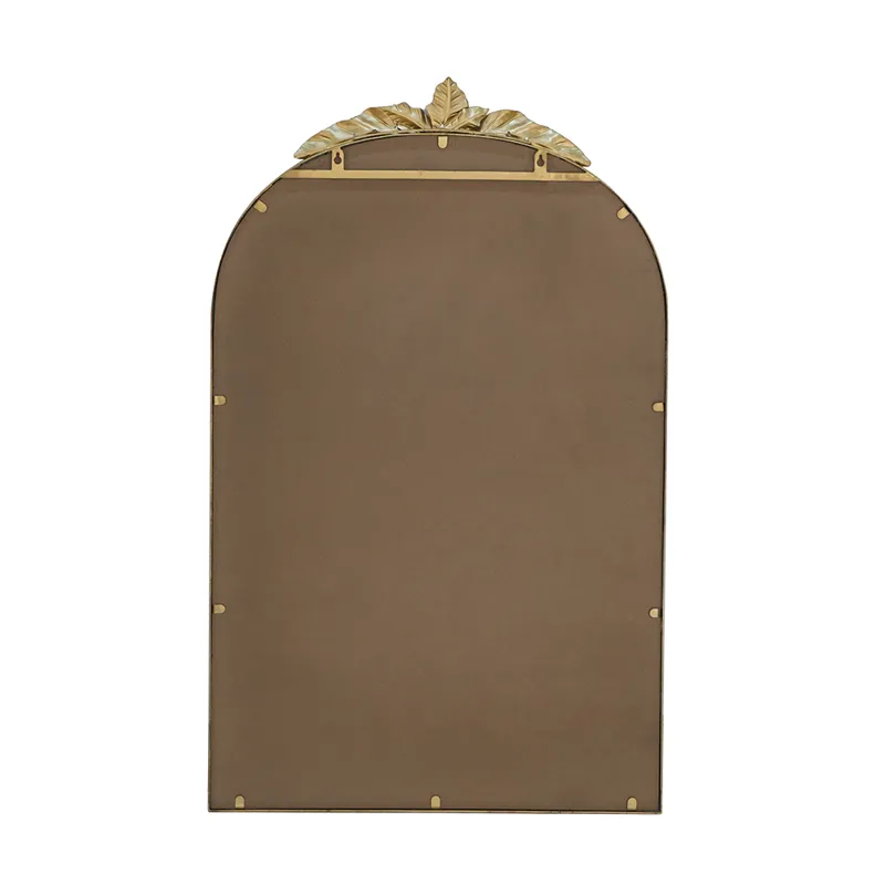 Arched Wall Mirror With Metal Frame, Wall Mirror For Living Room, Bedroom Hallway - Gold
