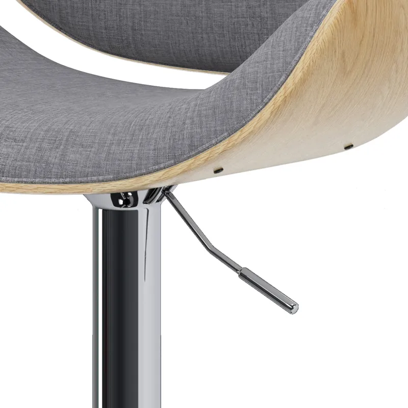 Marana - Bentwood Adjustable Swivel Bar Stool - Light Grey