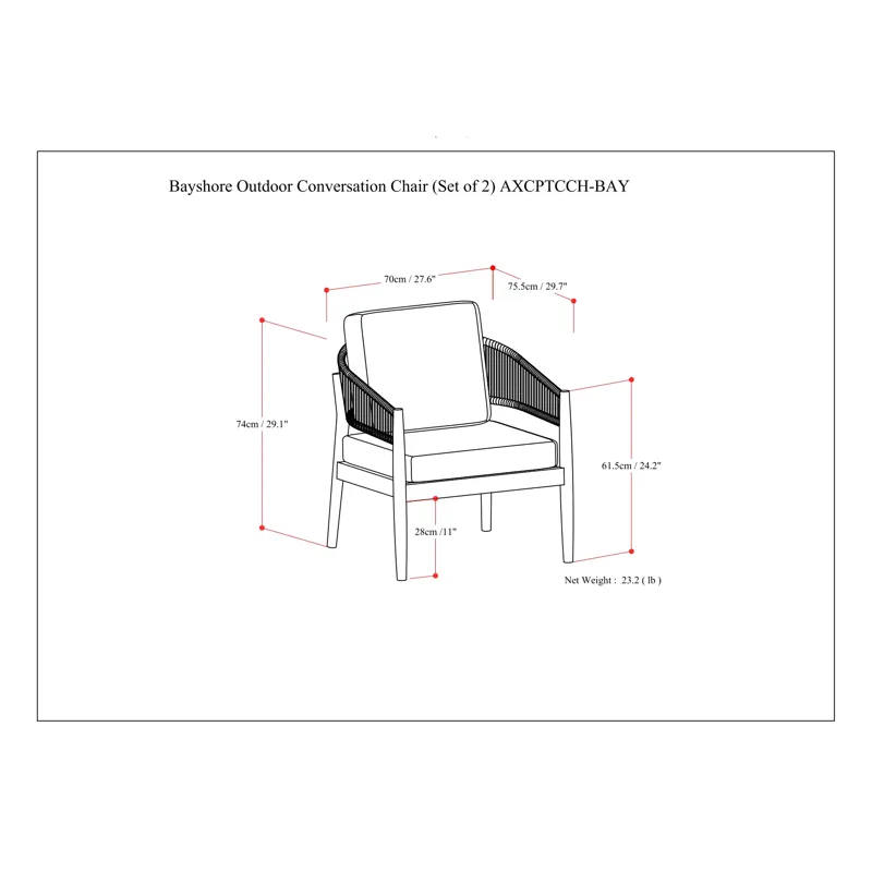 Bayshore - Outdoor Conversation Chair (Set of 2) - Natural