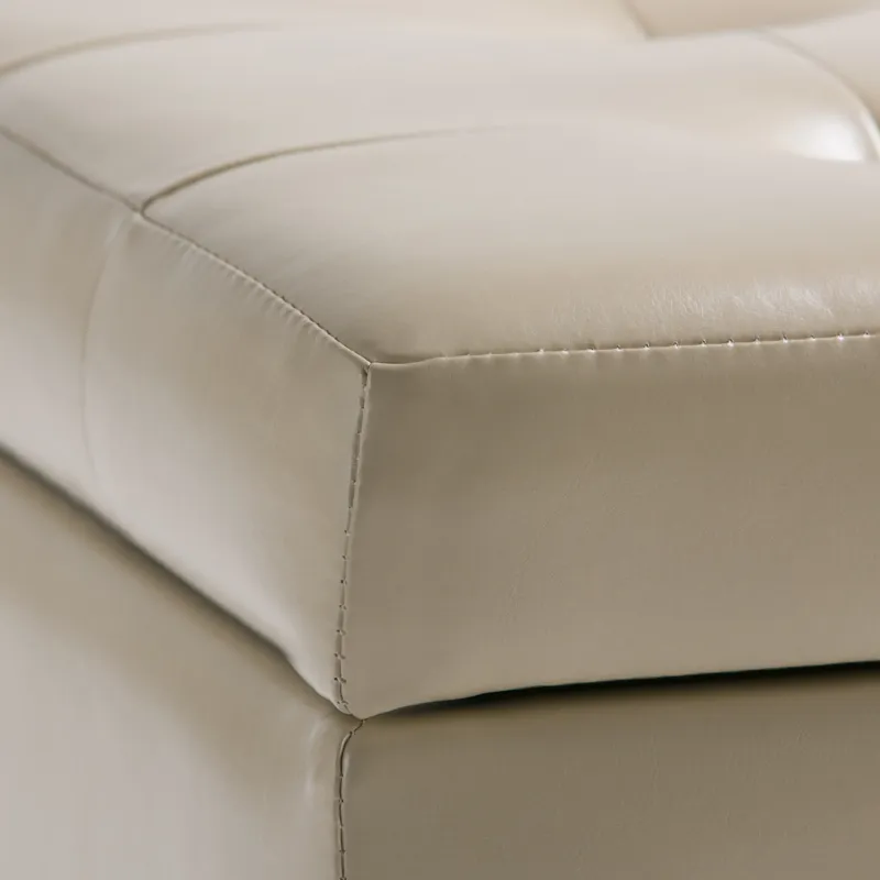 Cosmopolitan - Storage Ottoman - Satin Cream