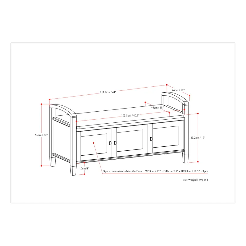 Warm Shaker - Entryway Storage Bench - White