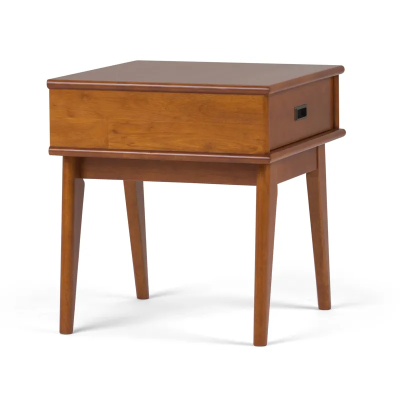 Draper - Mid Century End Table - Teak Brown