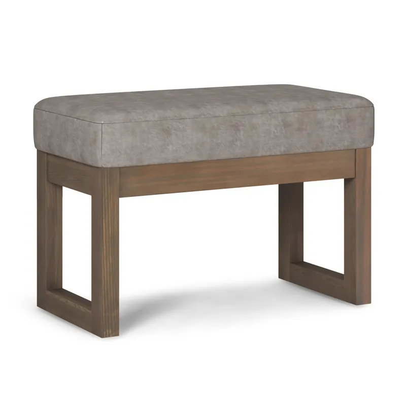 Milltown - Footstool Small Ottoman Bench - Distressed Grey Taupe