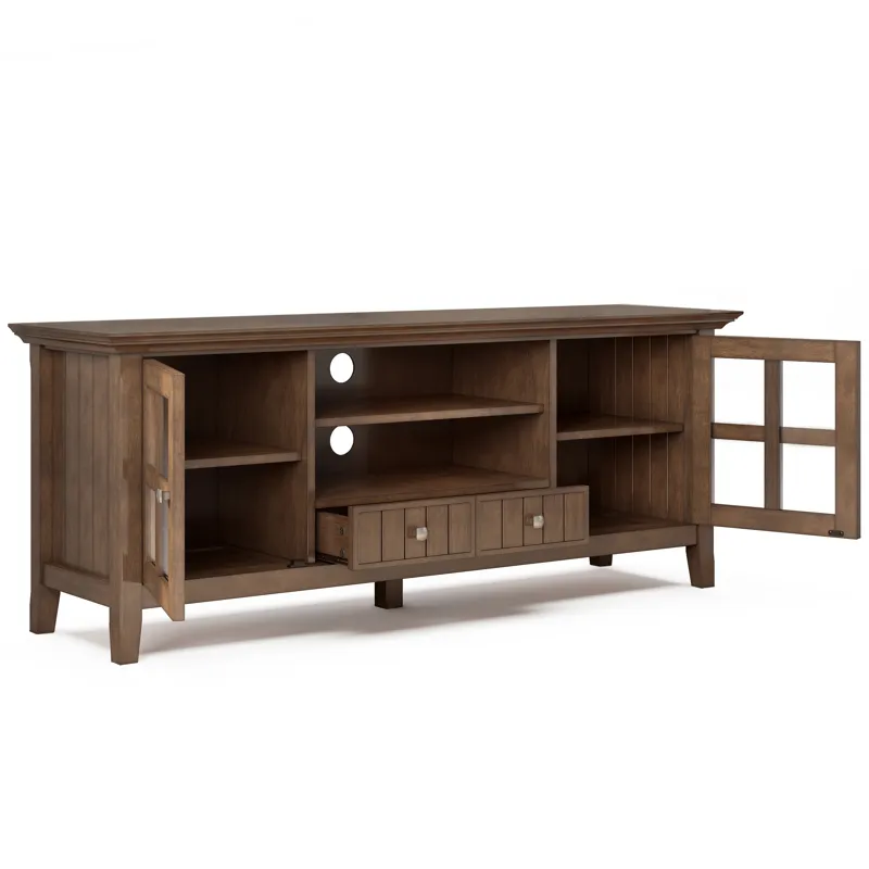 Acadian - 60" TV Media Stand - Rustic Natural Aged Brown