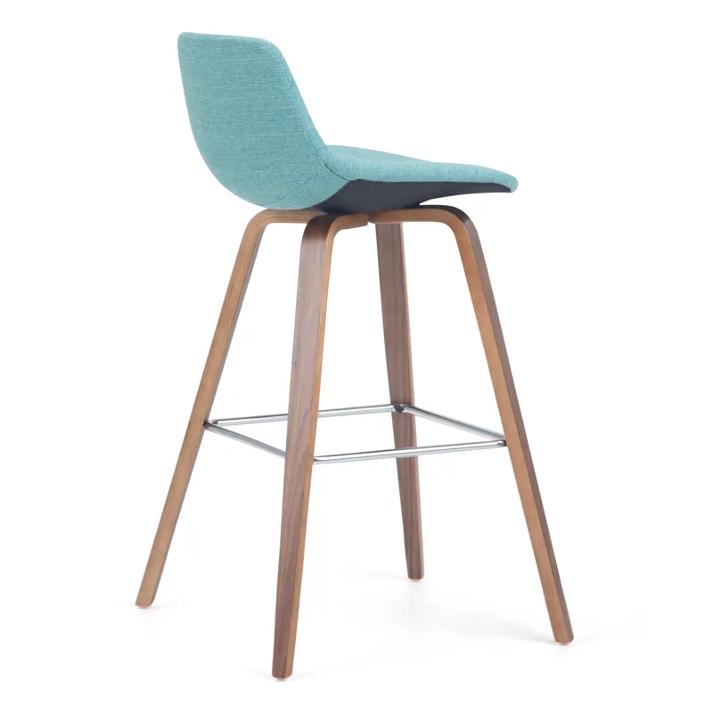 Randolph - Bentwood Counter Height Stool (Set of 2) - Aqua Blue / Dark Brown