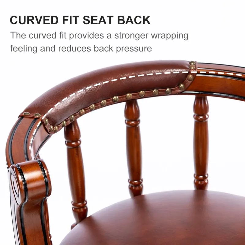 29.5\'\' Wooden Swivel Barstool, 360 Degrees Swivel Barstool, Chair For Home Kitchen Counter - Brown