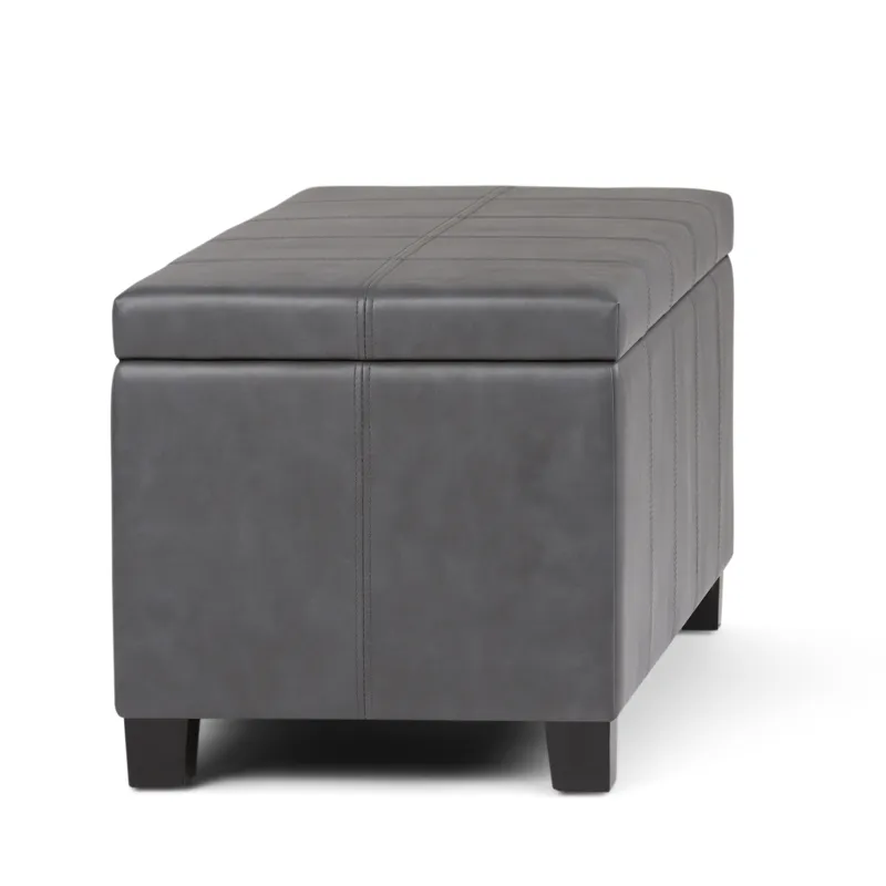Dover - Storage Ottoman Bench - Stone Grey