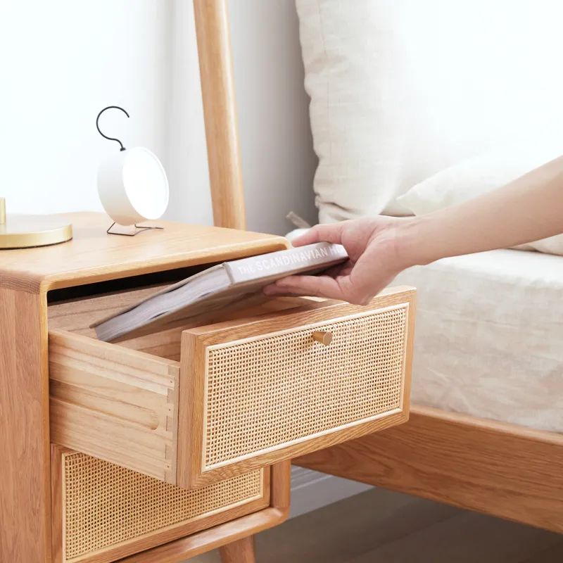 Bedside Cabinet, Modern Simple Nightstands North America - Oak