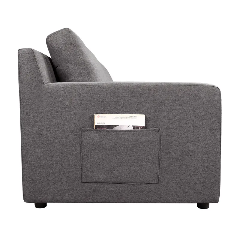 Waylon - 7-Seater U-Shape Sectional Sofa Chaise With Pocket - Gray