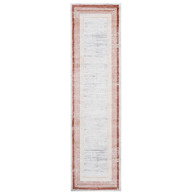 2\' x 8\' Bordered Non-Shedding Living Room Bedroom Dining Home Office Stylish And Stain Resistant A