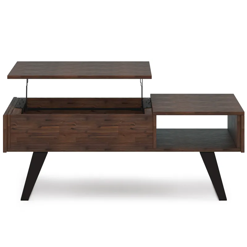 Lowry - Lift Top Coffee Table - Distressed Charcoal Brown