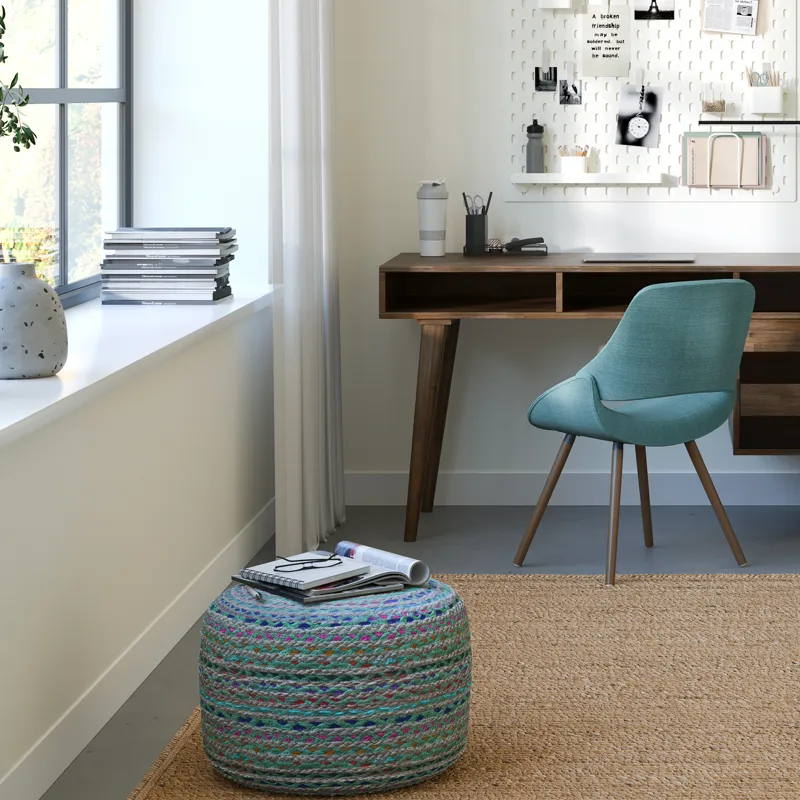Margo - Round Pouf - Green