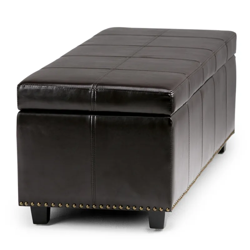 Kingsley - Large Storage Ottoman - Coffee Brown