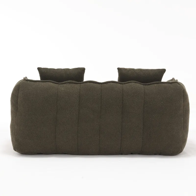 Soft Beanbag Chair With High Resilience Foam Core For Two People - Olive Green