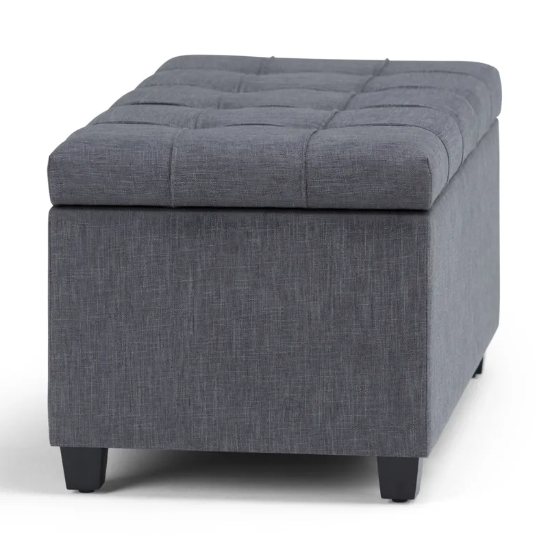 Sienna - Storage Ottoman Bench - Slate Grey