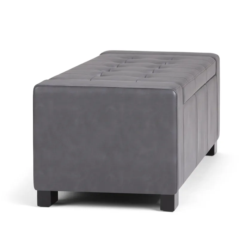 Laredo - Large Storage Ottoman - Stone Grey