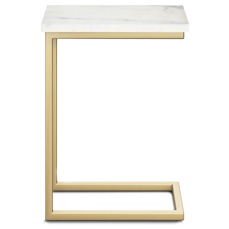 Skyler - C Side Table with Marble Top - Marble Top / Gold