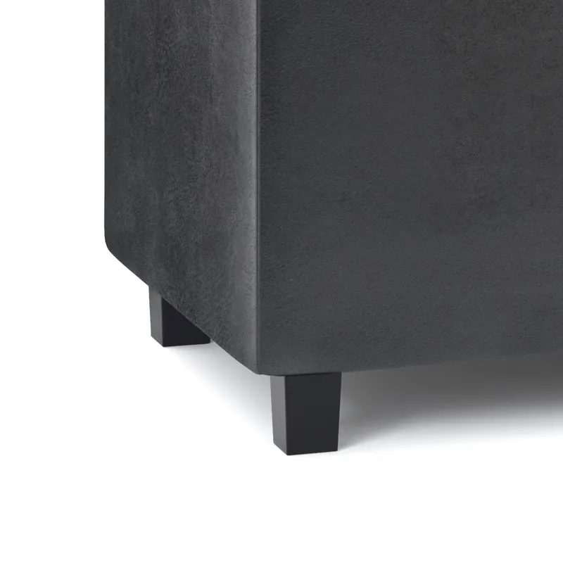 Cosmopolitan - Storage Ottoman - Distressed Black