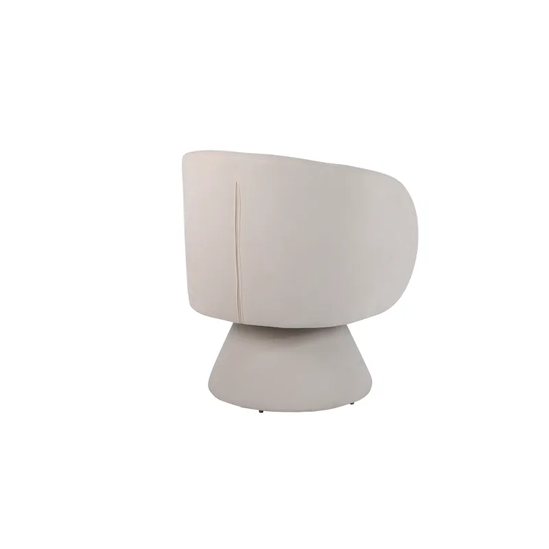 26.4\" Swivel Accent Chair Armchair, Round Barrel Chair In Fabric For Living Room Bedroom - Beige