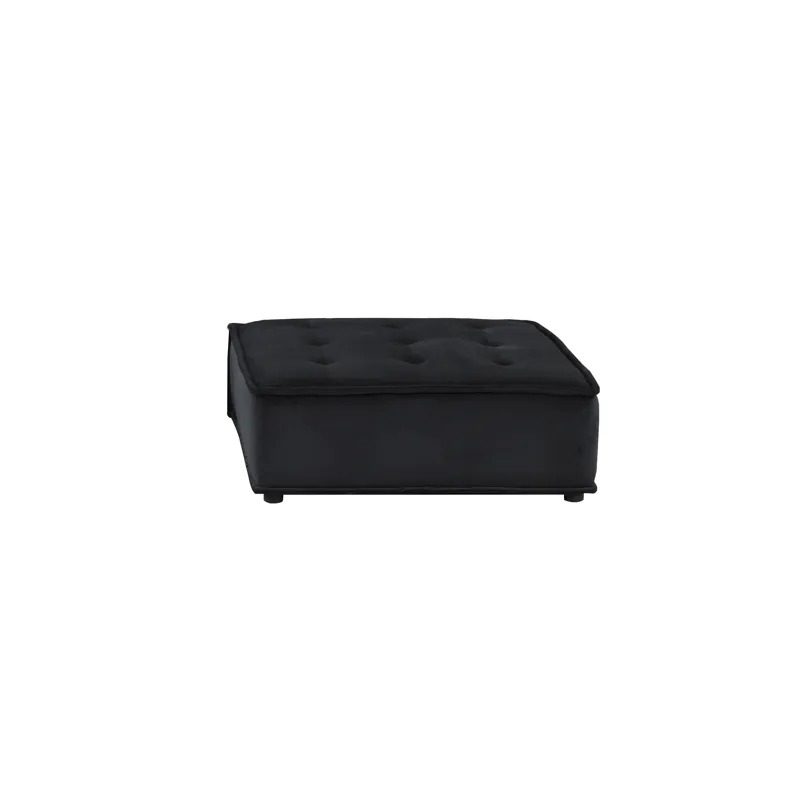 Anna - Velvet 6-Seater U-Shape Modular Sectional Sofa - Black