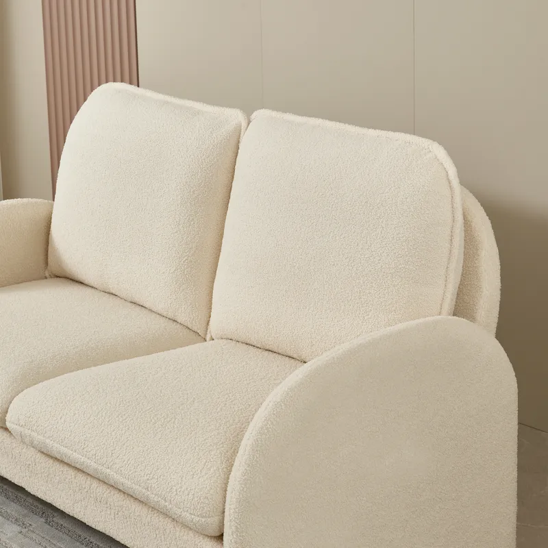 Loveseat Sofa Small Couch For Living Room, Sherpa Fabric Upholstered Loveseat Sofa Couch, Small Love