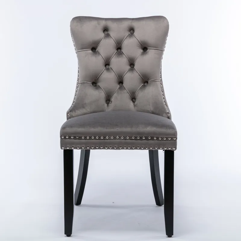 Nikki - Modern, High-End Tufted Solid Wood Contemporary Velvet Upholstered Dining Chair With Wood Le