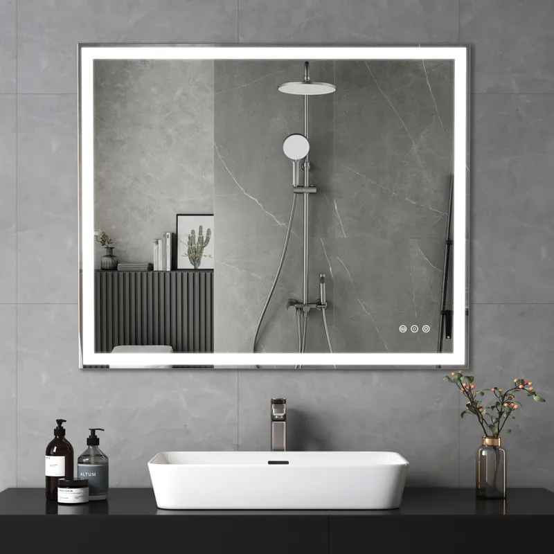 LED Bathroom Vanity Mirror Wall Mounted Adjustable White / Warm / Natural Lights Anti-Fog Touch Swit