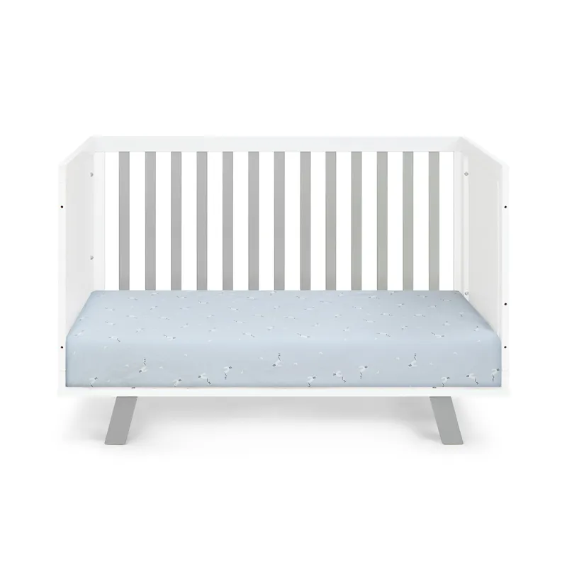 Livia - 3-in-1 Convertible Island Crib - White/Gray