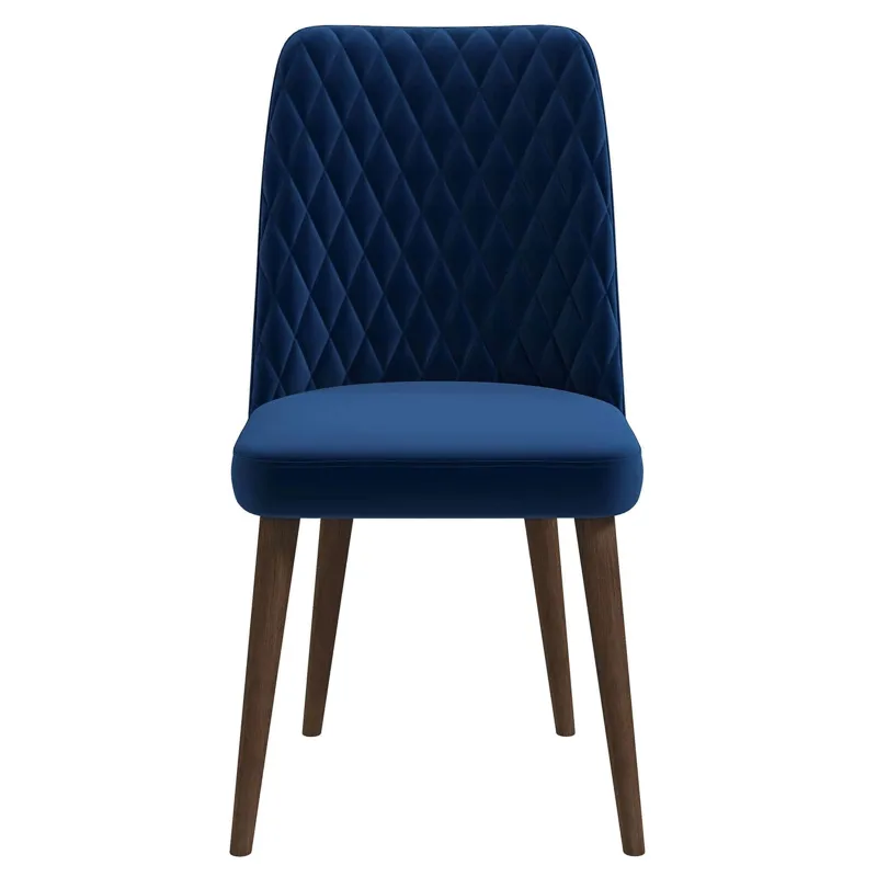 Katie - Mid-Century Modern Velvet Dining Chair (Set of 2) - Blue