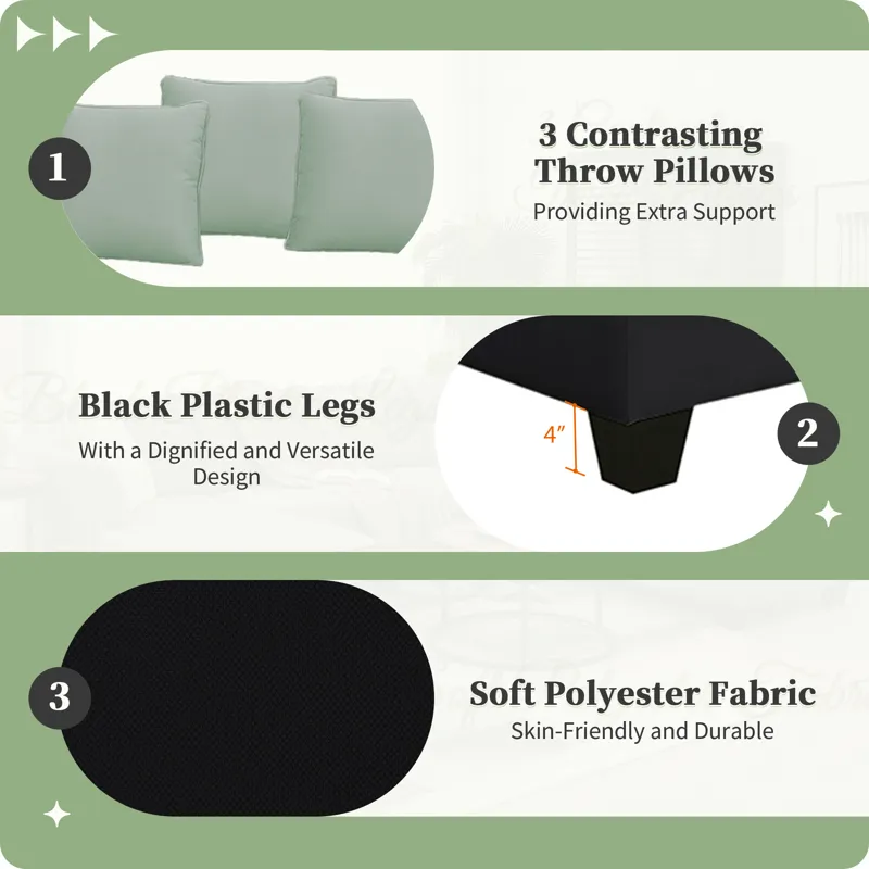 Sectional Sofa Couches Living Room Sets, 7 Seats Modular Sectional Sofa With Ottoman, L Shape Fabric