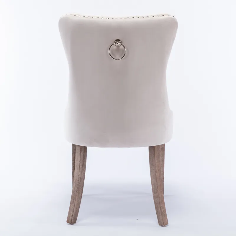 Nikki - Modern, High-End Tufted Solid Wood Contemporary Velvet Upholstered Dining Chair With Wood Le