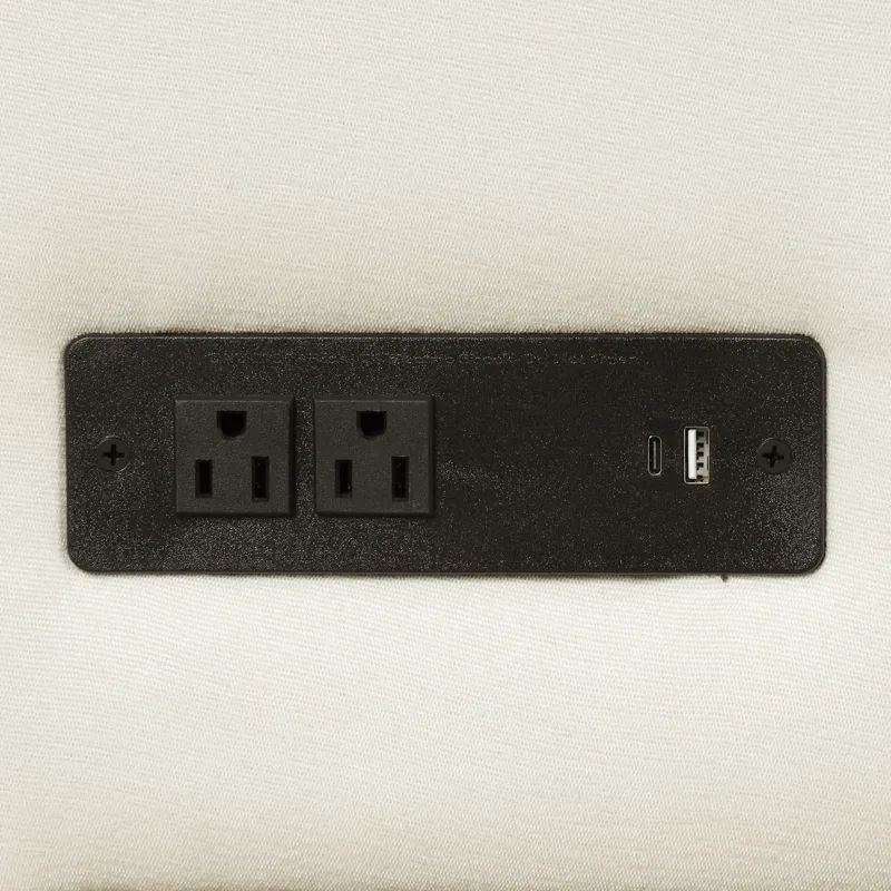 L-Shaped Sofa Convertible Sofa Bed Pull Out Sofa Sleeper With Two Back Pillows, Two USB Ports And Tw