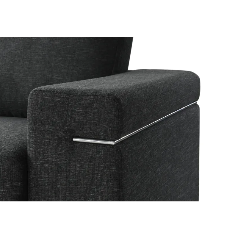Gianna - Black Linen Fabric Arm Chair