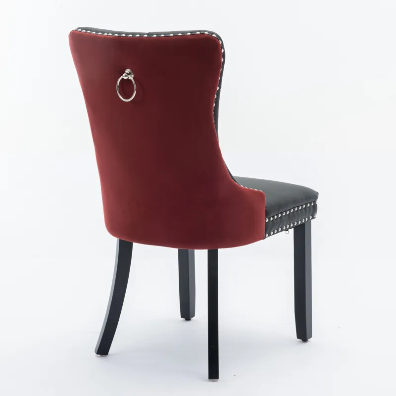 Nikki - Modern, High-End Tufted Solid Wood Contemporary PU And Velvet Upholstered Dining Chair With 