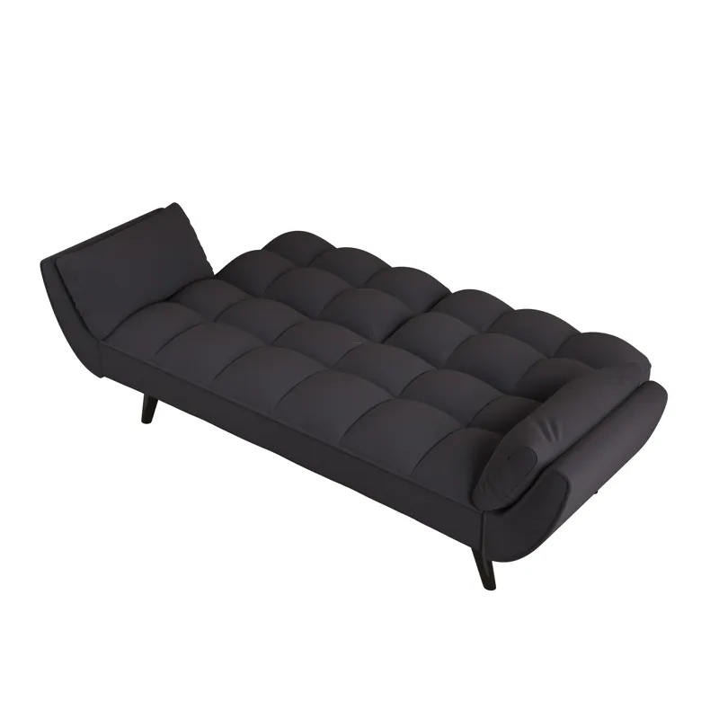 Sofa Soft Two Armrests Throw Pillow Pillow Comfortable Fit Apartment Bedroom Small Space - Black