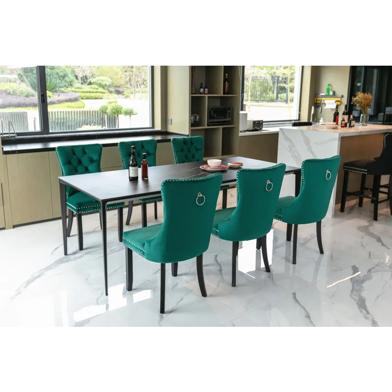 Nikki - Modern, High-End Tufted Solid Wood Contemporary Velvet Upholstered Dining Chair With Wood Le