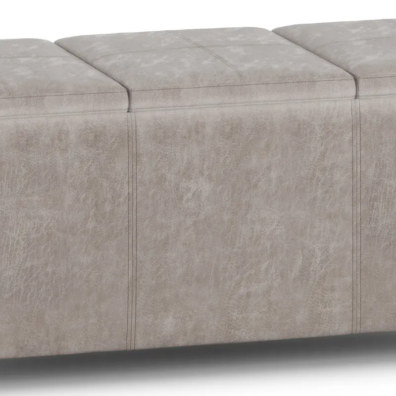 Avalon - Storage Ottoman - Distressed Grey Taupe