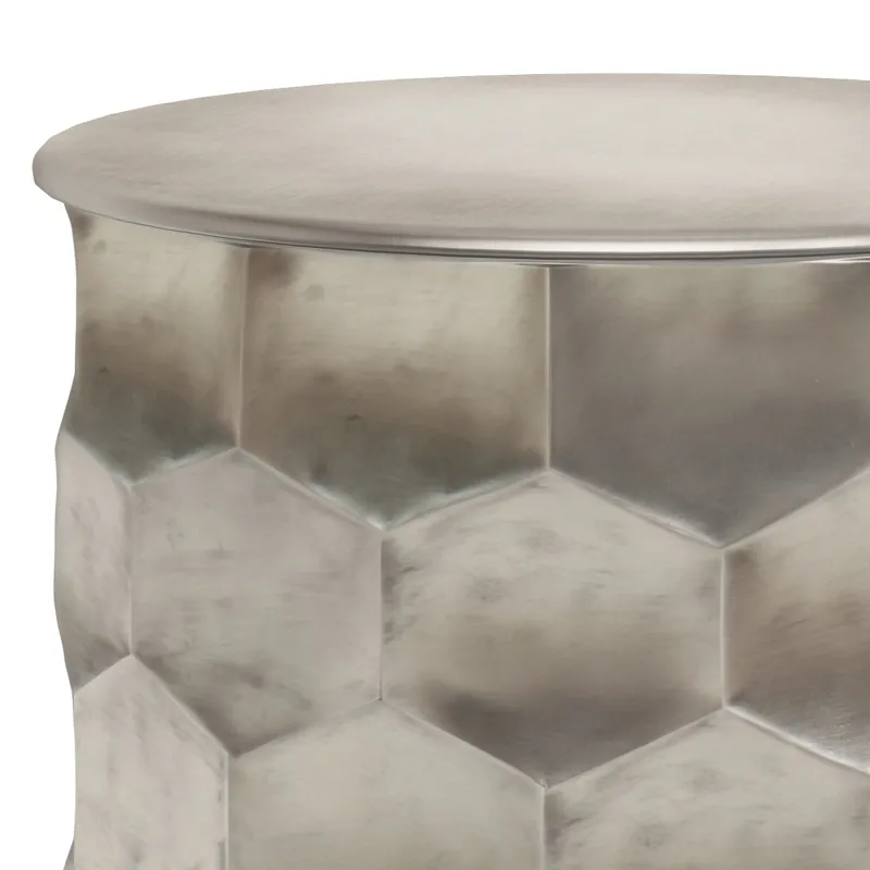 Whitney - Metal Storage Side Table - Antique Silver